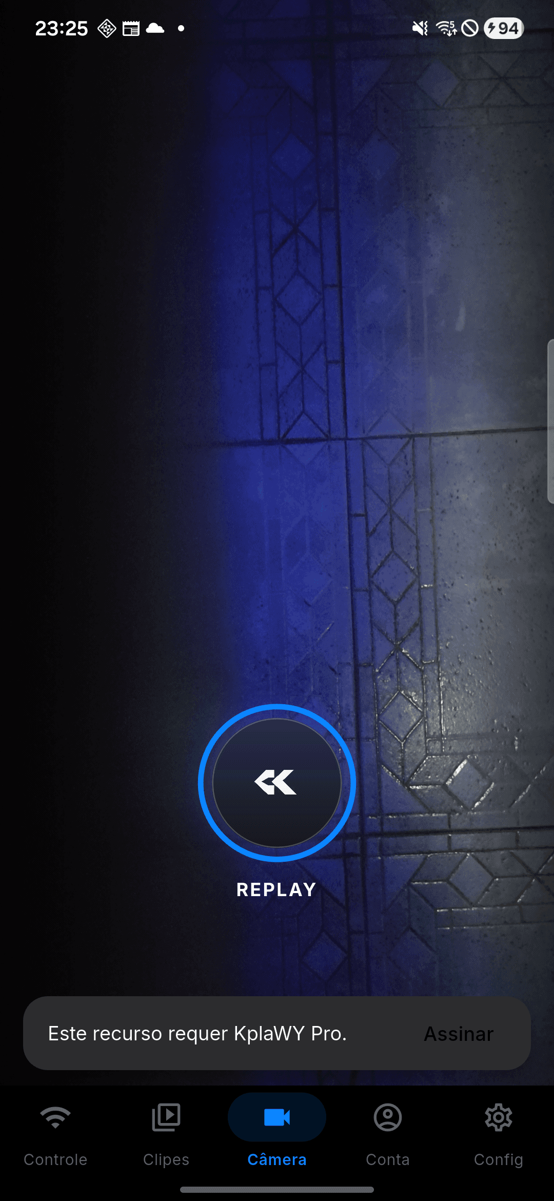 Tela real da câmera do app KplaWY