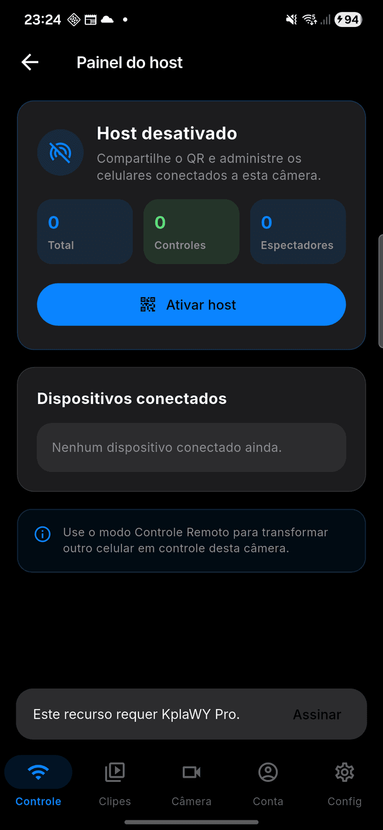 Controle remoto com interface real