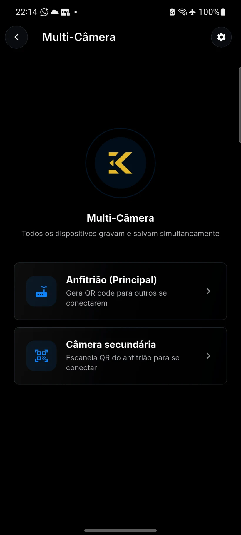 Tela de Multi-Câmera do KplaWY em português
